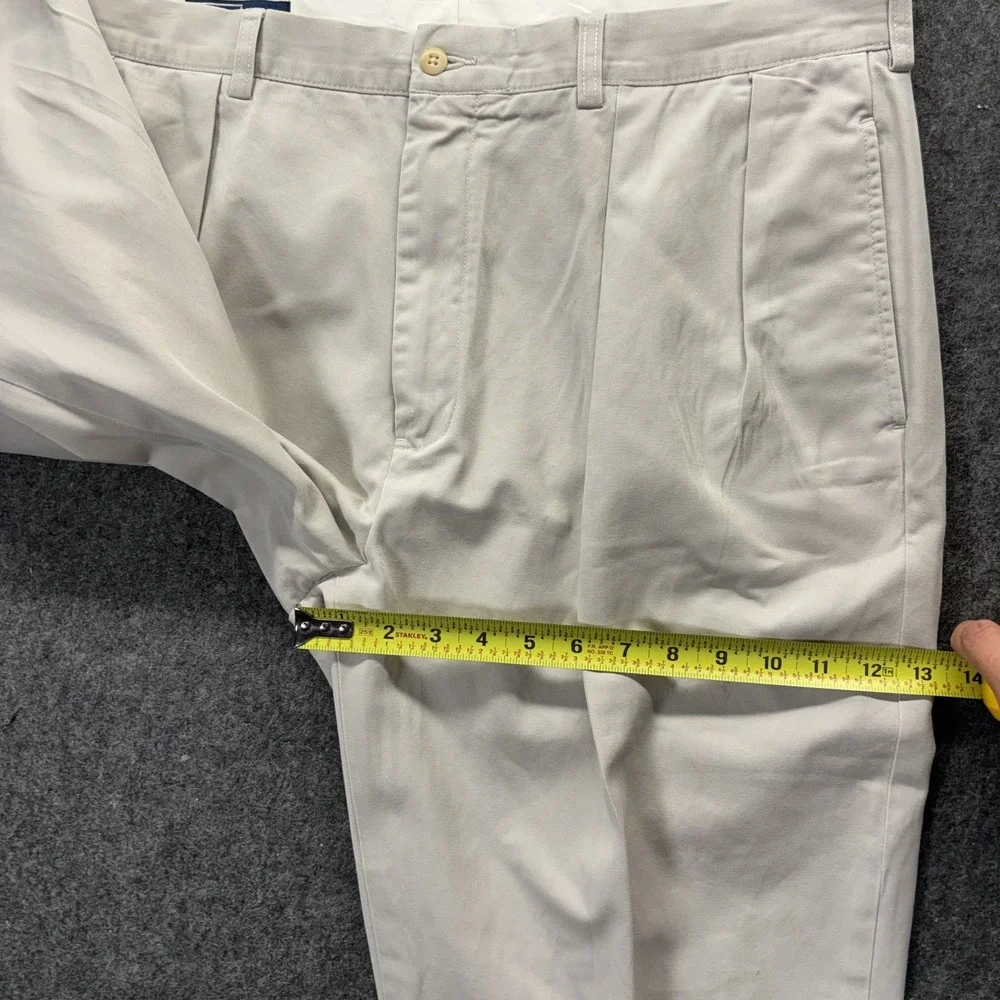 Vintage Polo Ralph Lauren Andrew Pants Mens 38x30 Pleated Chino Beige Preppy 90s